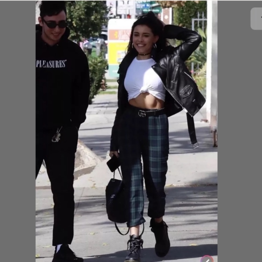 brandy melville green plaid Jane pants